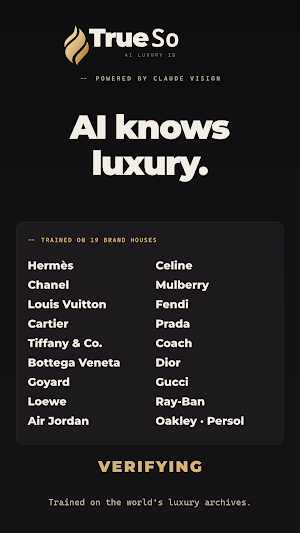 TrueSo: AI Luxury ID Screenshot 1