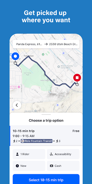 Ride Fountain Transit Screenshot 1