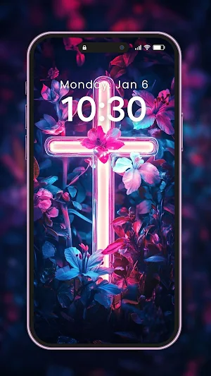 Cross Wallpaper Neon Light Screenshot 1