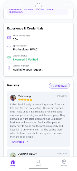 Contractors Directory Screenshot 2