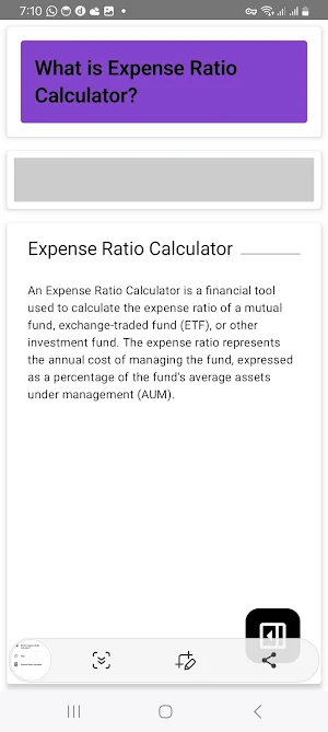Expense Ratio Calculator Screenshot 1