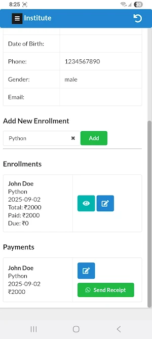 Institute Management - Haysky Screenshot 3