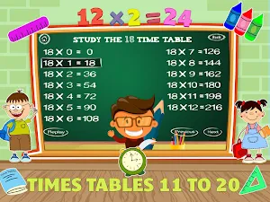 Math Times Tables Kids Games Screenshot 2