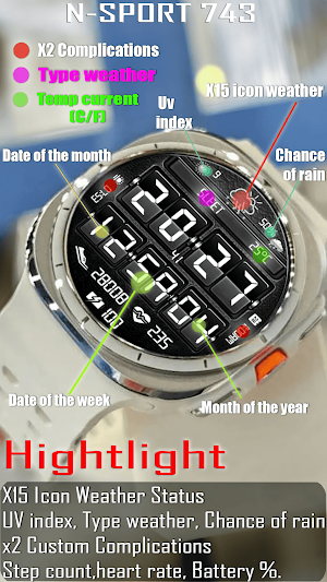 N-SPORT743 Flip Digital Watch Screenshot 2