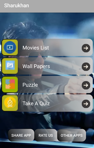 Shahrukh Khan - Movies List,Wallpapers,quiz,puzzle Screenshot 0