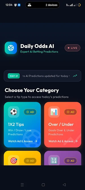Daily Odds AI Screenshot 1