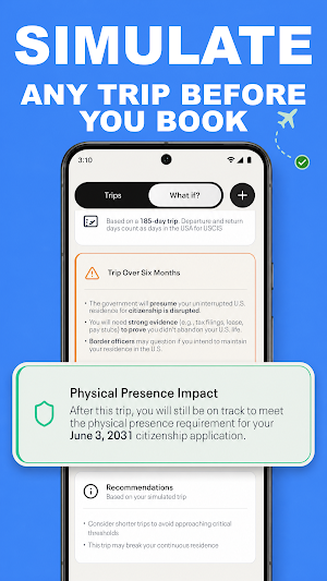 US Physical Presence Tracker Screenshot 2