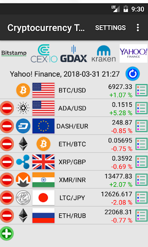 Cryptocurrency Table Screenshot 0