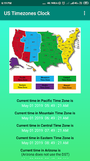 US Timezones Clock Screenshot 2