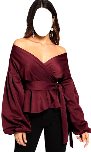 Women Crop Shoulder Photo Suit Screenshot 1