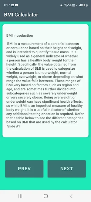 BMI Calculator Screenshot 2