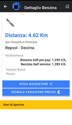 Cerca Distributori Benzina Screenshot 2
