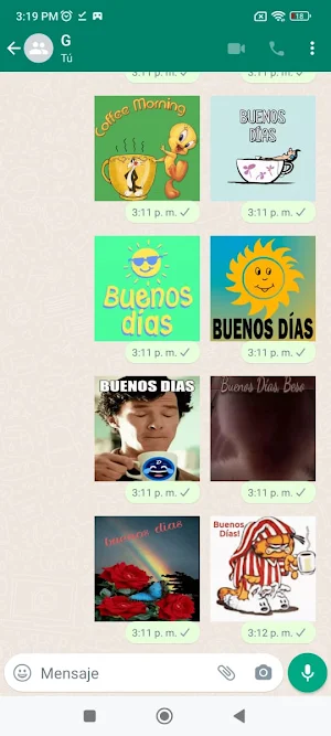 Buenos dias sticker movimiento Screenshot 2