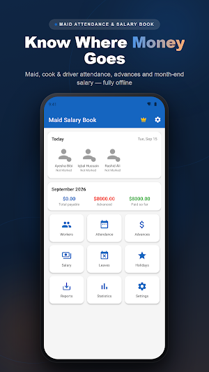 Maid Attendance & Salary Book Screenshot 0