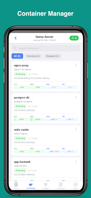 Container Manager Screenshot 0