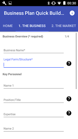 Business Plan Quick Builder Screenshot 1