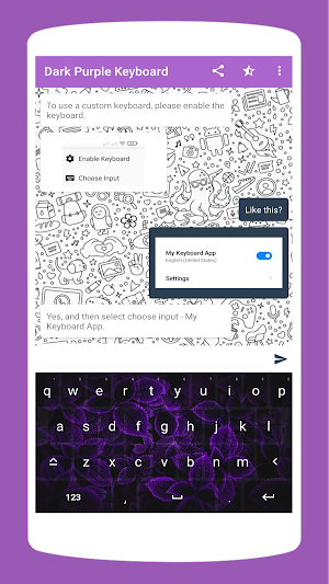 Dark Purple Keyboard Theme Screenshot 1