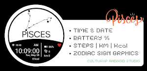 Pisces Zodiac Sign Watch Face Screenshot 3