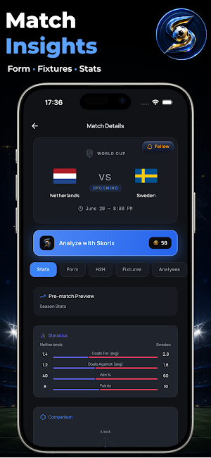 Skorix: Live Score & Analysis Screenshot 3
