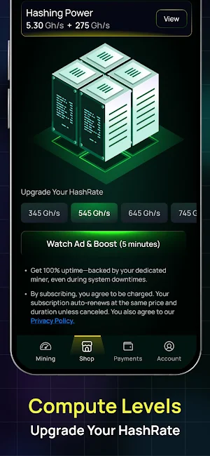 Giga Miner – BTC Cloud Miner Screenshot 1