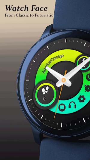Hybrid Simple Green Watch Face Screenshot 1