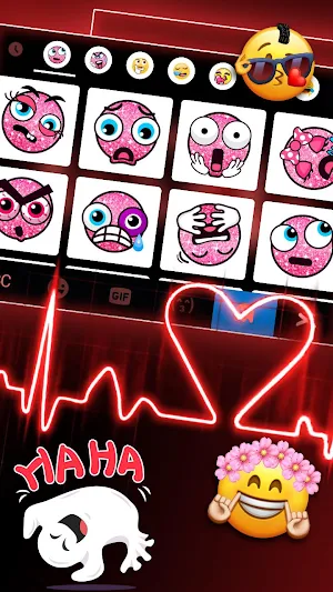 Red Heartbeat Keyboard Theme Screenshot 2