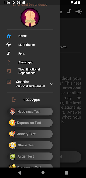 Emotional Dependency Test Screenshot 1