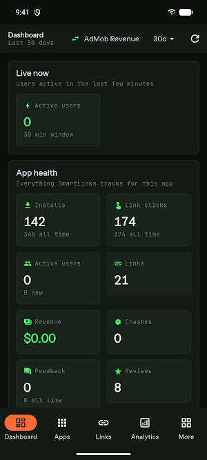 SmartLINK: App Growth Console Screenshot 0