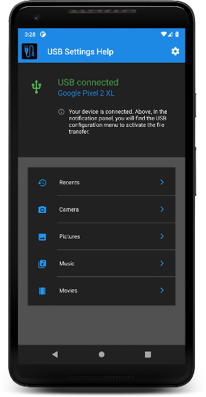 USB SETTINGS HELP Screenshot 0