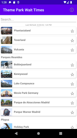Theme Park Wait Times Screenshot 1