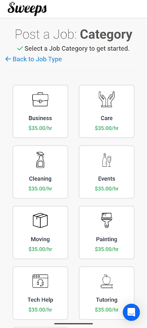 Sweeps Jobs Screenshot 2