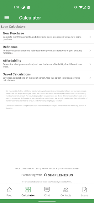 HarvestersCU Mortgage Mobile Screenshot 1