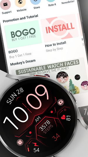 Dream 128 Red sport watch face Screenshot 3