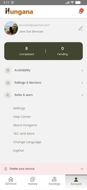 Hungana Provider Screenshot 2