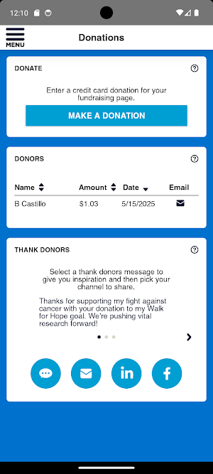 City of Hope Fundraising Screenshot 3
