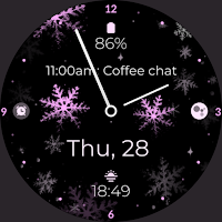 Snowflake pink watch face