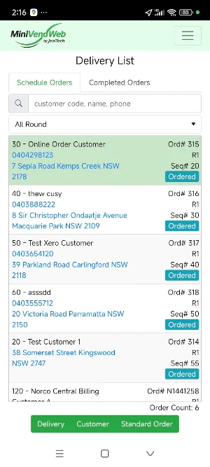MiniVend Web Screenshot 0