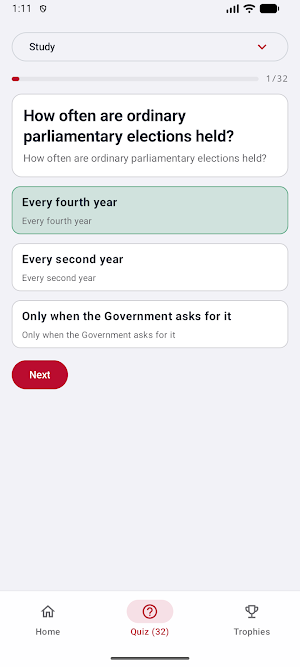 Norway Citizenship Test Screenshot 1