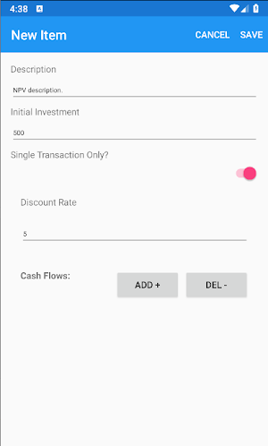 Net Present Value Single and I Screenshot 2