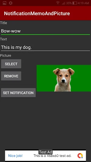 Notification Memo and Picture Screenshot 0