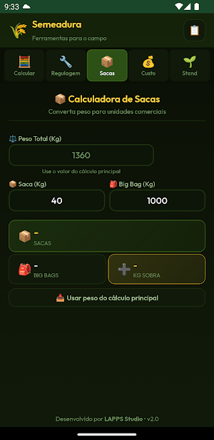 Cálculo de Semeadura Screenshot 2