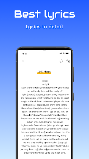 Bruno Mars Lyrics Screenshot 2