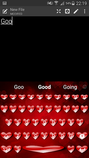 Keyboard Theme V Love Hearts Screenshot 1