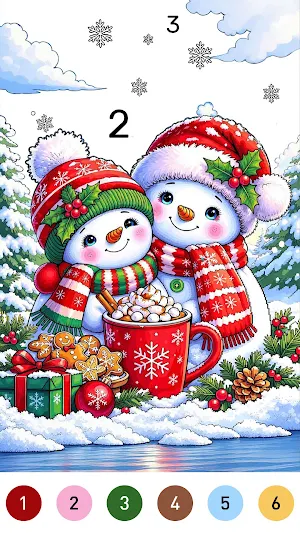 Santa Color By Number Games Screenshot 1