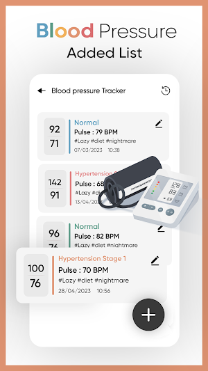 Blood Pressure BPM Tracker Screenshot 2