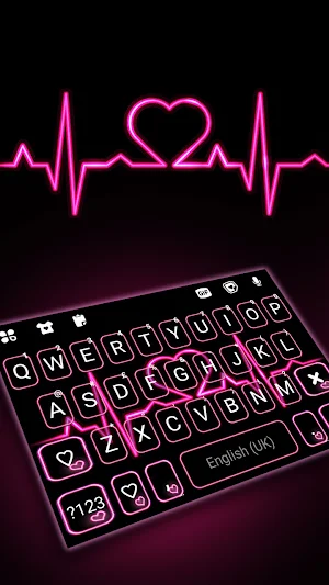 Pink Heartbeat Keyboard Background Screenshot 0