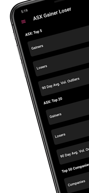 ASX Gainer Loser Screenshot 0