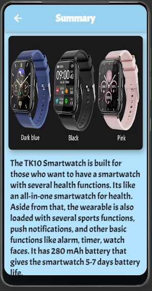 TK10 smart watch guide Screenshot 2