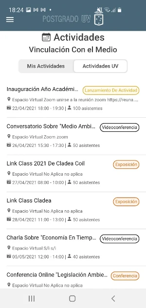 Postgrado UV Screenshot 3