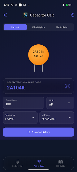 Capacitor Code Calculator Screenshot 2